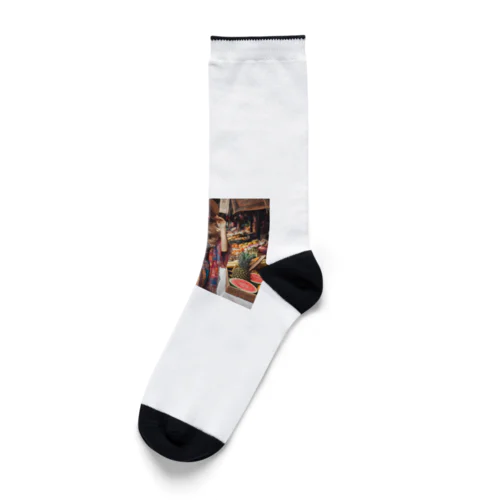 フルーツを買う彼女 Socks