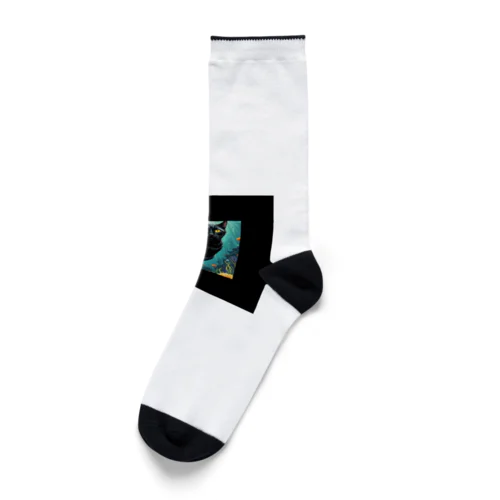 黒猫ダイビング Socks