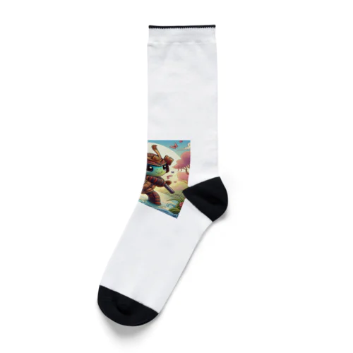 かわいい亀サムライ Socks