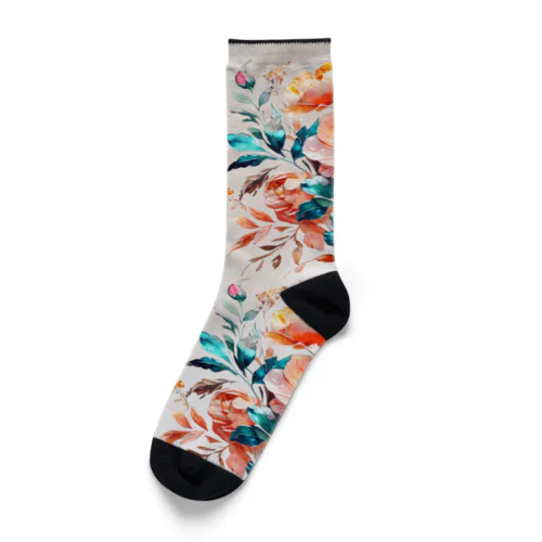 綺麗なお花柄 Socks