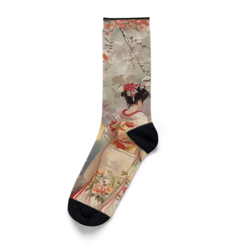 優雅な花見桜の花満開　なでしこ1478 Socks