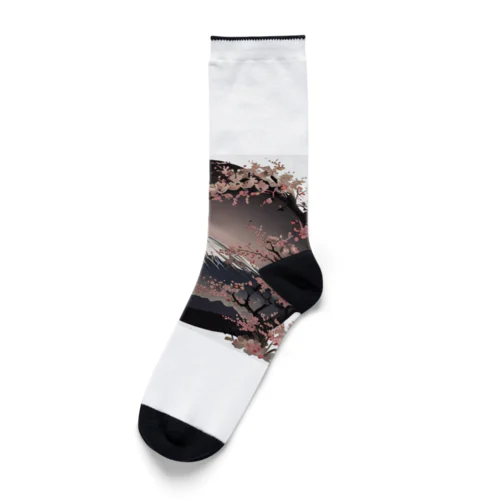 桜と富士山 Socks