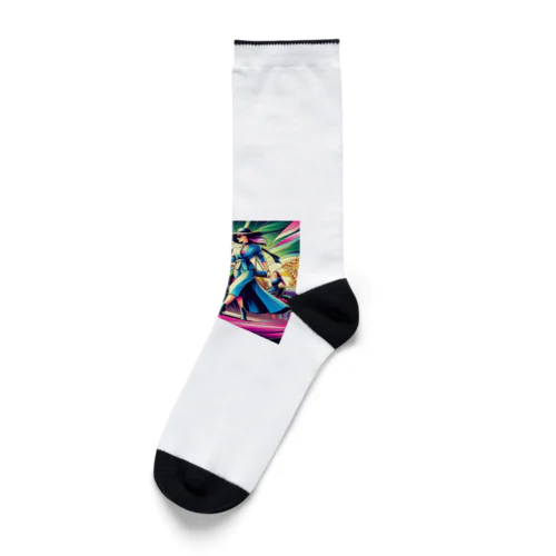 農耕機とカラフルガール　 Socks