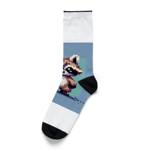 ドット絵アライグマちゃんTシャツサイズ Socks