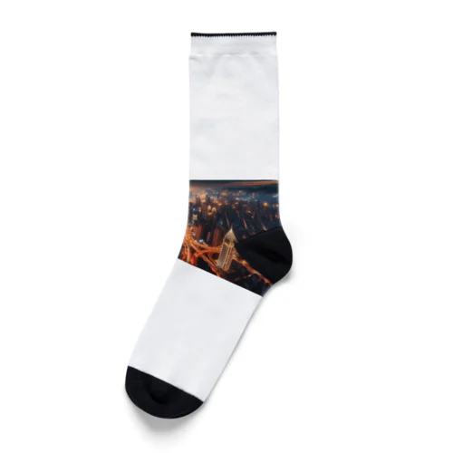 美しい都会の夜景 Socks