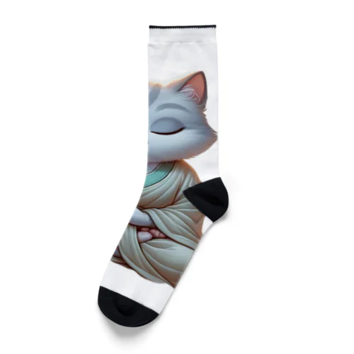 瞑想している猫菩薩 Socks