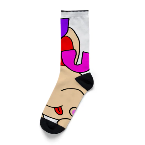 ポップなうさぎの靴下 Socks