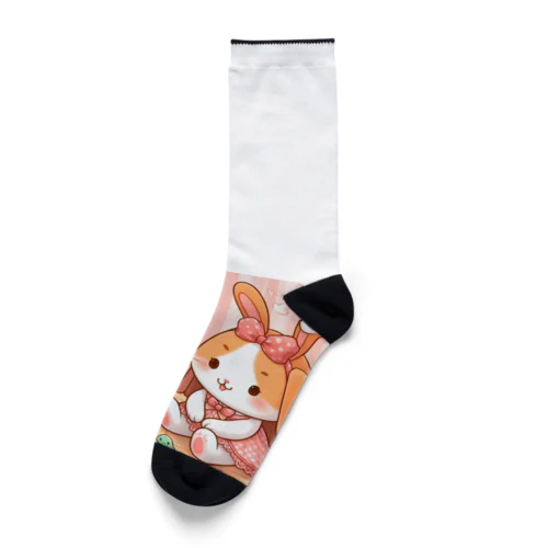 ネコとウサギの戯れ Socks