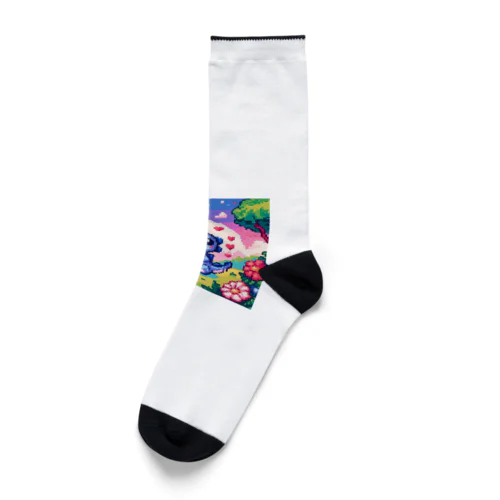 ピクセルアート 恐竜の子ども Socks