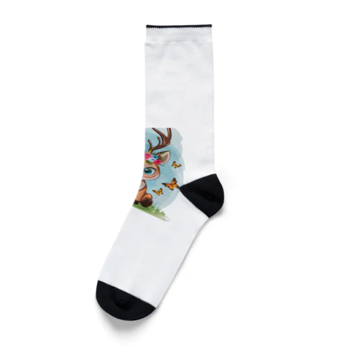 花飾りのバンビ Socks