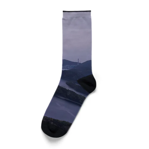 夕刻、日本海の多島美 Socks