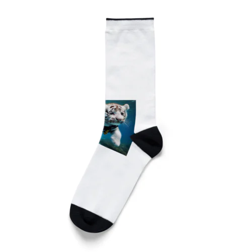 美しいホワイトタイガー Socks