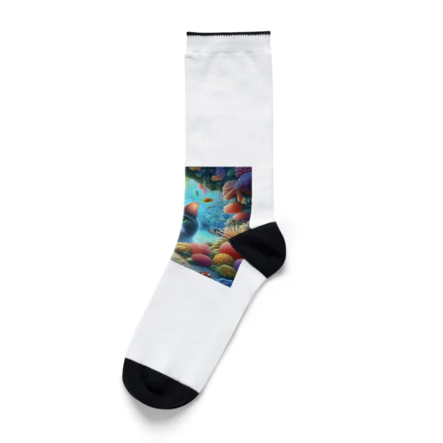 珊瑚に癒される猫 Socks