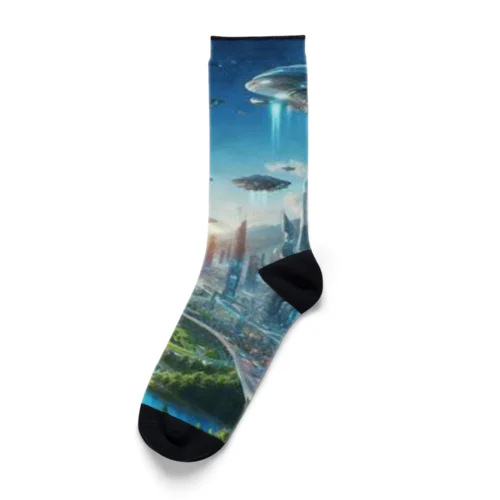 「近未来風景グッズ」 Socks