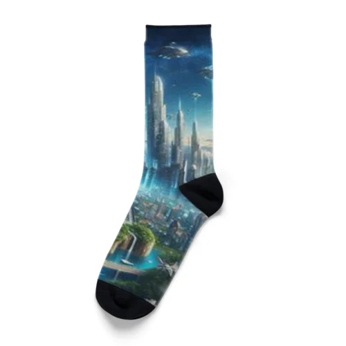 「近未来風景グッズ」 Socks