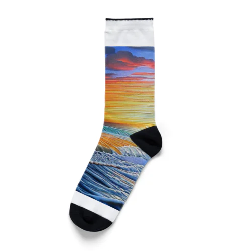 夕暮れの海で創作 Socks