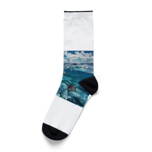 モルジブの大海原で人魚が泳いでいますsanae2074 Socks