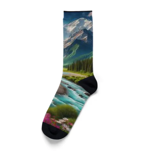 「美しい山風景グッズ」 Socks