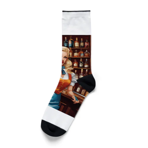 🍸シックなバーと謎の美女💄✨ Socks