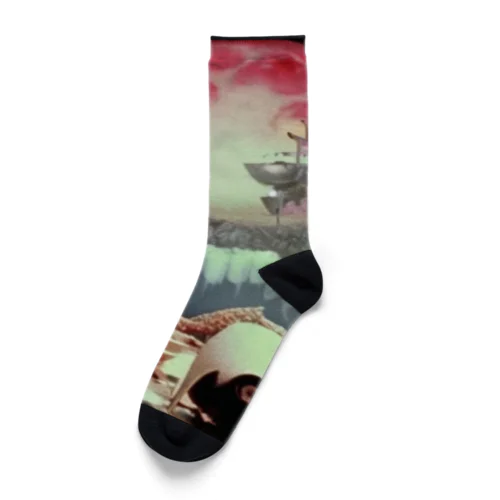 もぐら日食 by AI Socks