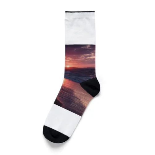 海辺の夕日 Socks