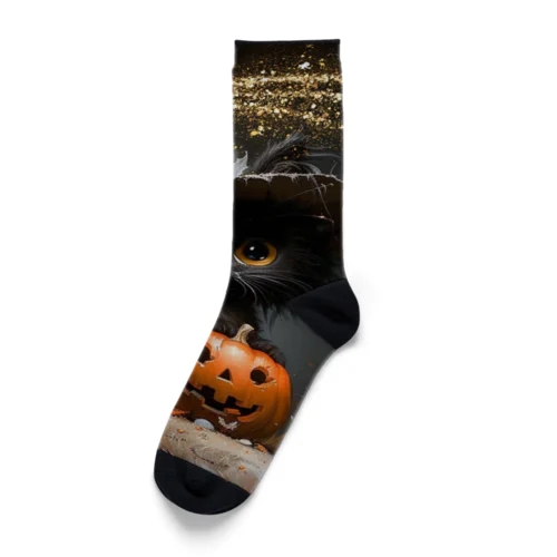 黒猫ちゃんのハロウィン Socks