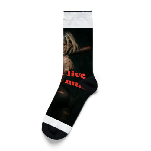 荒廃した世界で生き残りたい音楽T Socks