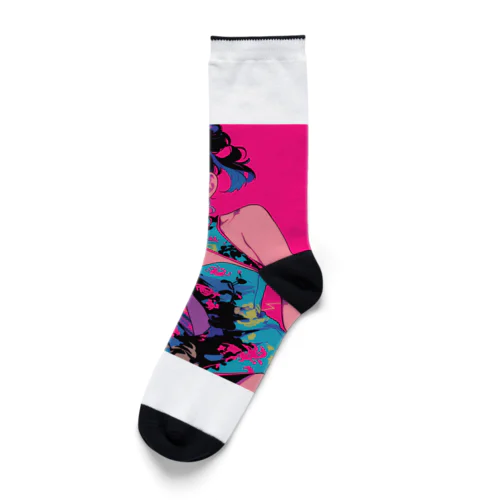 Neon Thunder Qipao Socks
