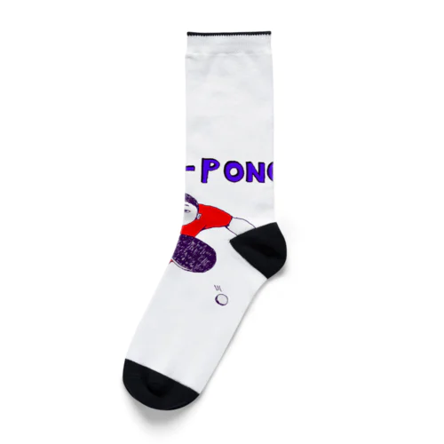 卓球好き限定デザイン「ピンポン」（Tシャツ・パーカー・グッズ・ETC） Socks