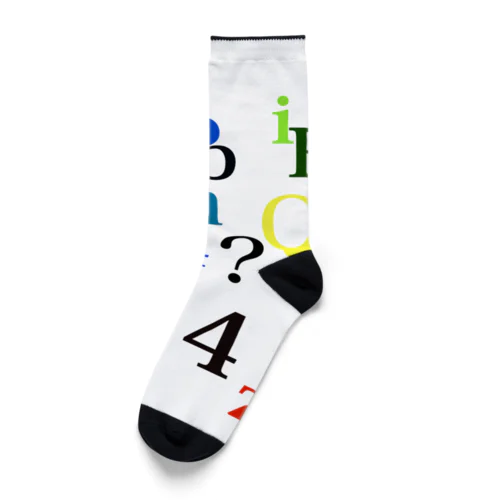 アルファベットと数字の洪水 Socks