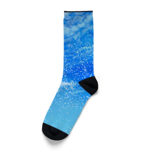 cosmic blue sky Socks