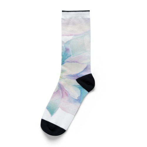 にじみ水彩クレマチス Socks
