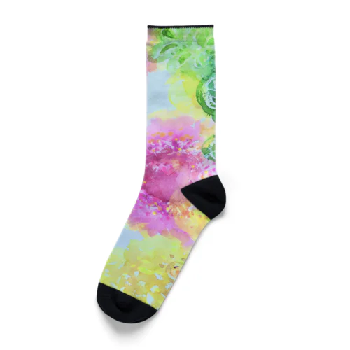 お花でくつろいでる Socks