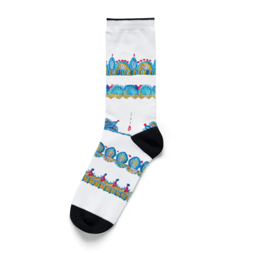 ナマステ刺繍 ✺ ホワイト Socks
