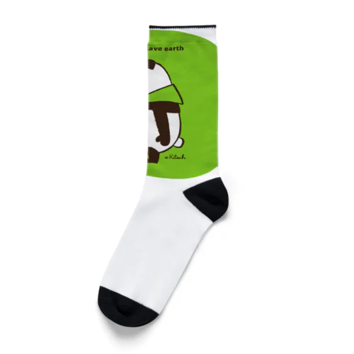 save green,save earth panda Socks