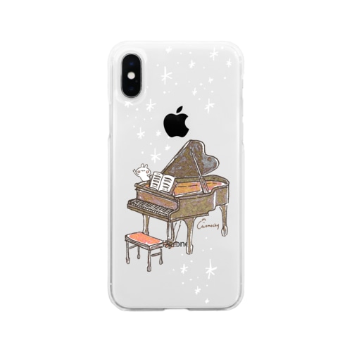 ピアノとうさぎ Soft Clear Smartphone Case