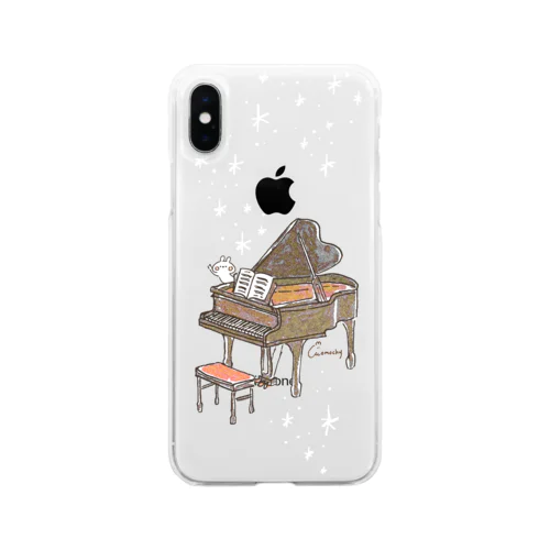 ピアノとうさぎ Soft Clear Smartphone Case