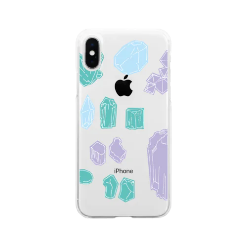 鉱石ごろごろ Soft Clear Smartphone Case