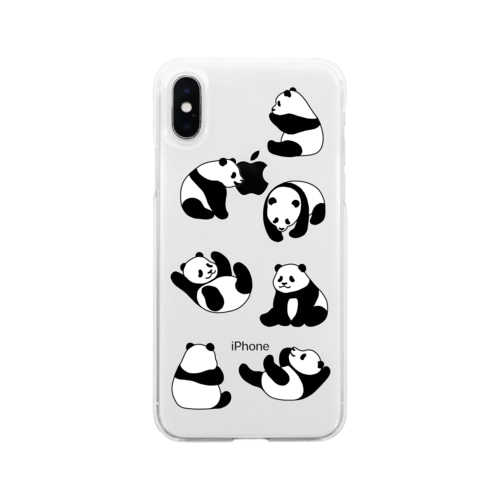 ころころパンダ（線あり）Xシリーズ以前用 Soft Clear Smartphone Case