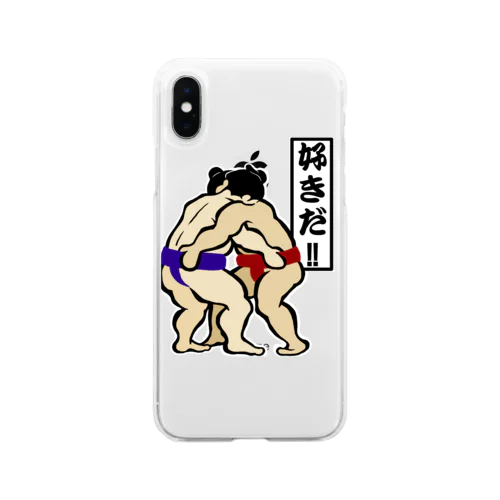 大相撲で、ひと言！ Soft Clear Smartphone Case