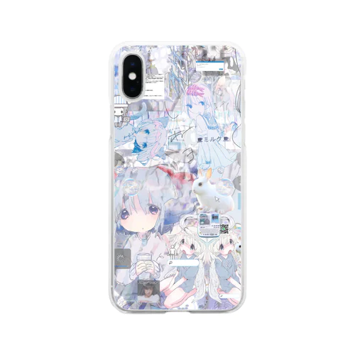 あんしん×リスカちゃん milk  Soft Clear Smartphone Case