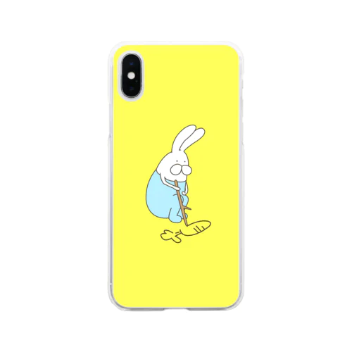 うさぎロンパースのらくがき Soft Clear Smartphone Case