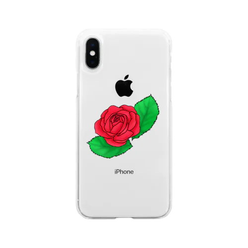 真紅の薔薇 Soft Clear Smartphone Case