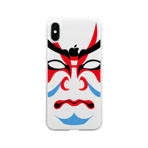 歌舞伎の隈取り Soft Clear Smartphone Case