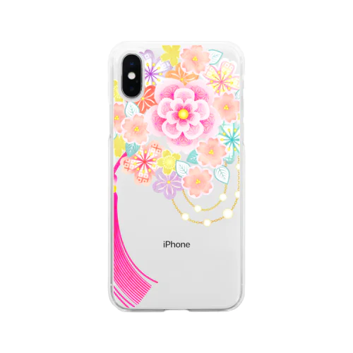 花かんざし02 Soft Clear Smartphone Case