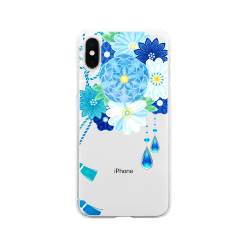 花かんざし03 Soft Clear Smartphone Case