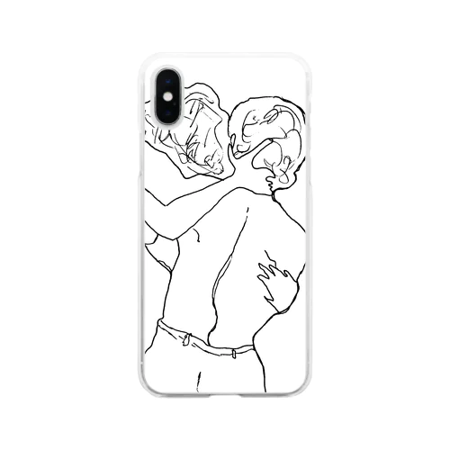 溶け始める二人 Soft Clear Smartphone Case