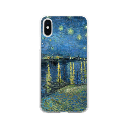 ゴッホ / 1889 / Starry Night Over the Rhone / Vincent van Gogh Soft Clear Smartphone Case
