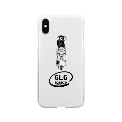 真空管6L6黒 Soft Clear Smartphone Case