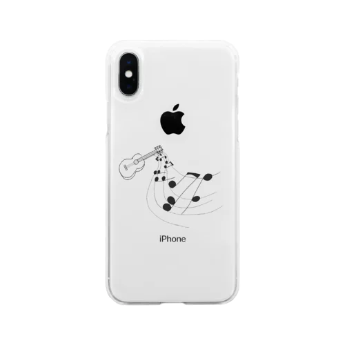 奏でるギター 線画 Soft Clear Smartphone Case